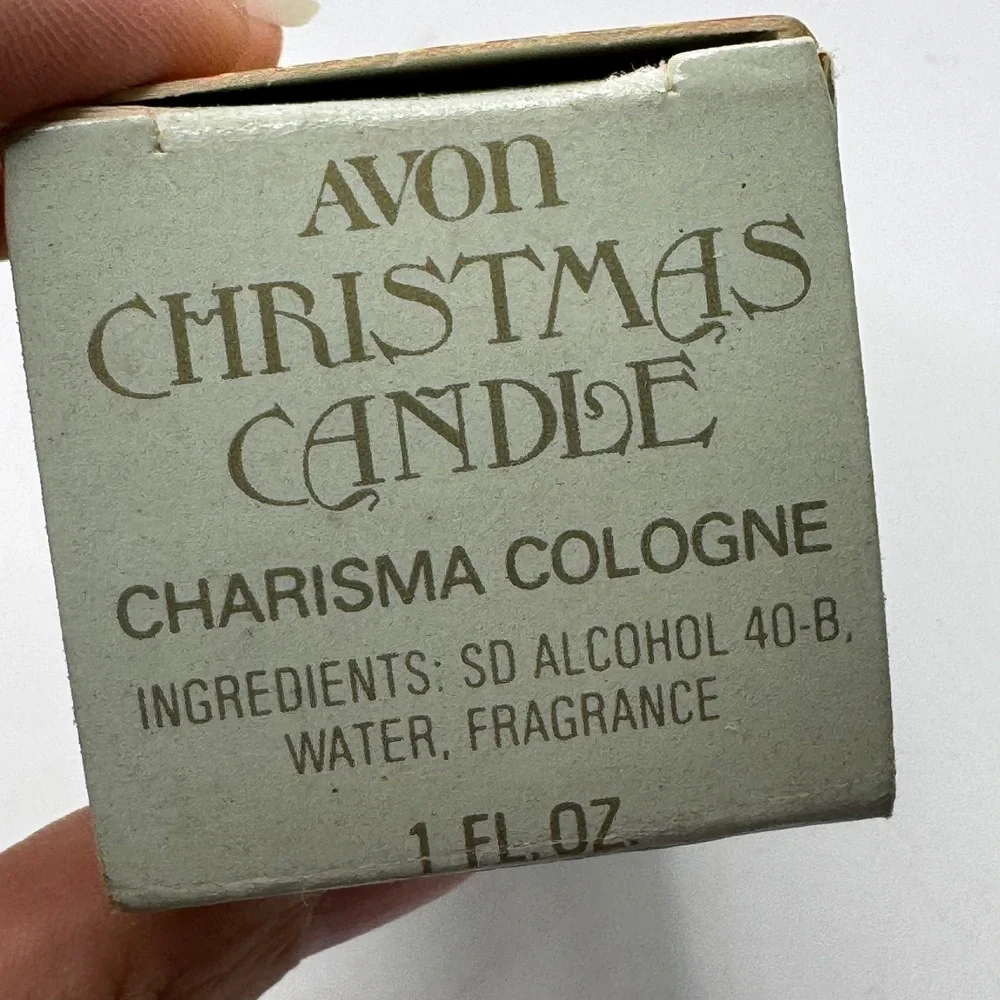 Avon Christmas Candle Charisma‎ Cologne, Vintage Holiday Collectible Vintage